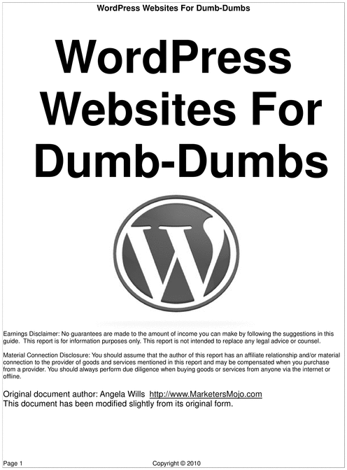 Product picture Building Wordpress Sites For Dumb-Dumbs. 